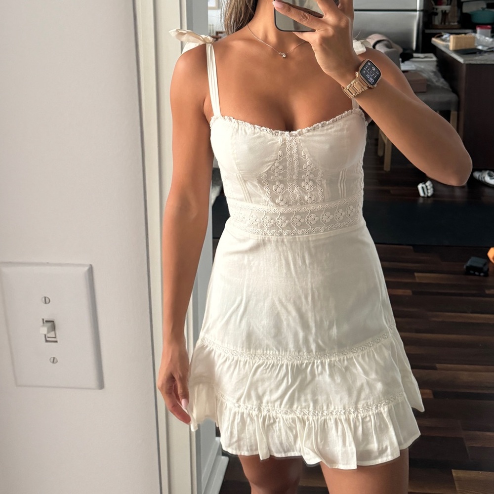 Reformation Cream Mini Dress